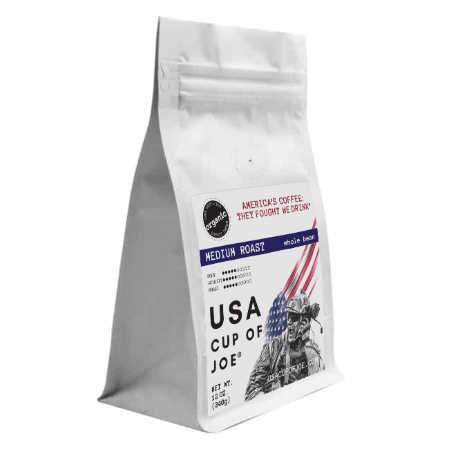 USA CUP OF JOE SPECIALTY COFFEE WHOLEBEAN 12OZ BAG RESEALABLE ZIPPER 