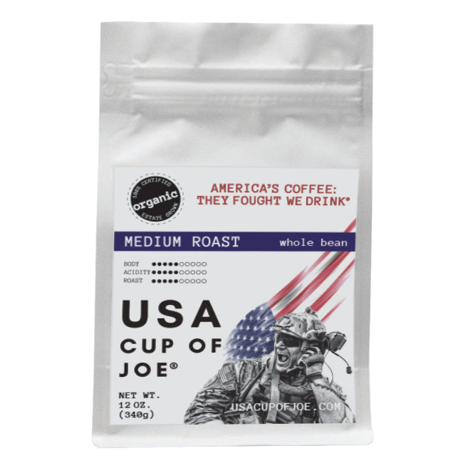 USA CUP OF JOE SPECIALTY COFFEE WHOLEBEAN 12OZ BAG RESEALABLE ZIPPER